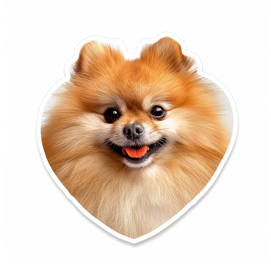 Sticker of a Pomeranian Dog majestic Expressive surreal Heartcore Vinyl Decal Sticker for Car, Laptop, Tumbler and more # F013978