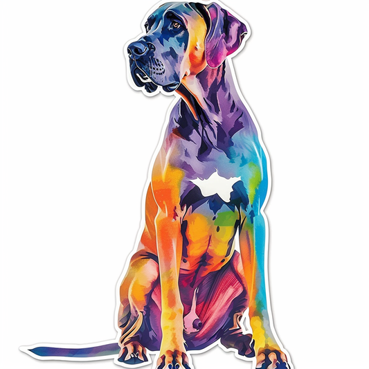 Great Dane Dog Expressive surreal Vinyl Decal Sticker for Car, Laptop, Tumbler and more # F022667