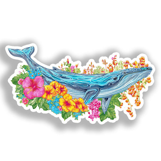 Whale   Vinyl Decal Sticker for Car, Laptop, Tumbler and more # A018387-4" x 4"