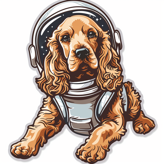 Cute and Adorable Cocker Spaniel Dog Expressive surreal Vinyl Decal Sticker for Car, Laptop, Tumbler and more # F019979-4" x 4"
