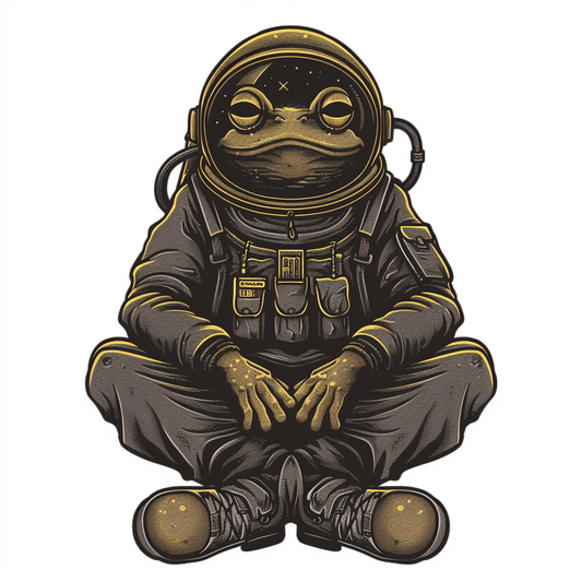 Sticker of a Frog astronaut majestic Expressive surreal Vinyl Decal Sticker for Car, Laptop, Tumbler and more # F016786