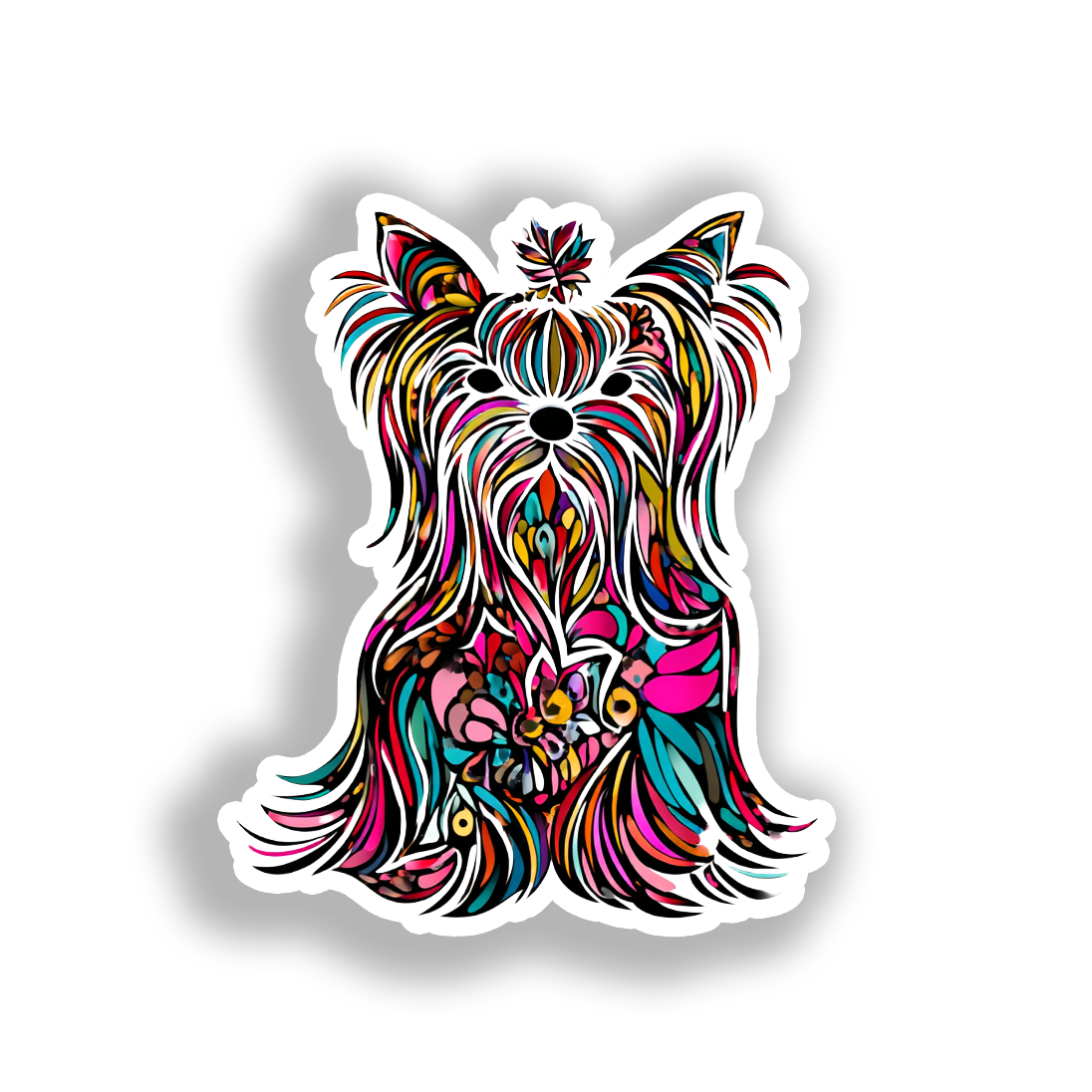 Yorkshire Terrier Dog Vinyl Decal Sticker for Car, Laptop, Tumbler and more # A017198-4" x 4"
