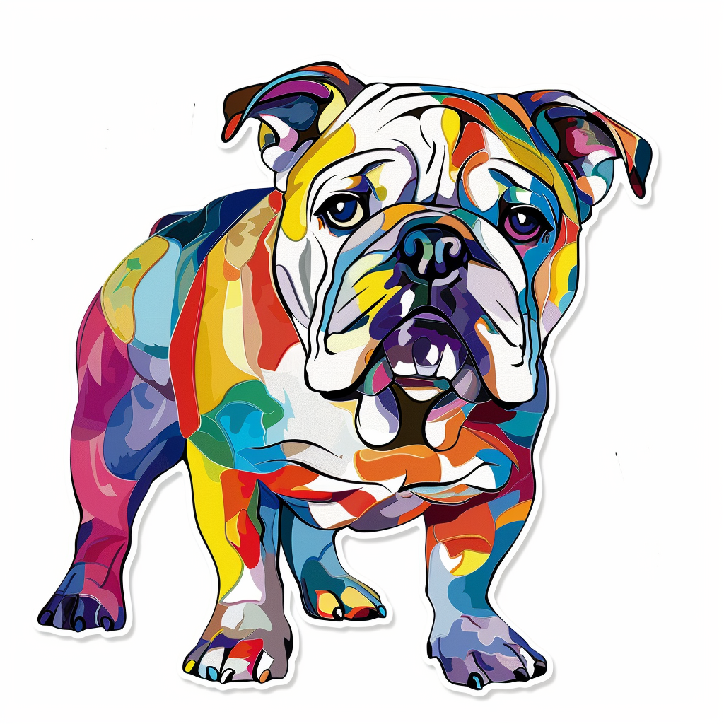 Bulldog Dog majestic Expressive surreal Vinyl Decal Sticker for Car, Laptop, Tumbler and more # F017507