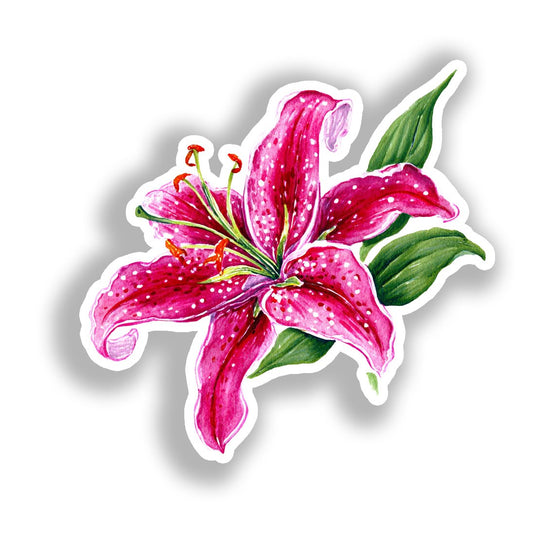 Lily Flower Vinyl Decal Sticker for Car, Laptop, Tumbler and more # A019426-4" x 4"