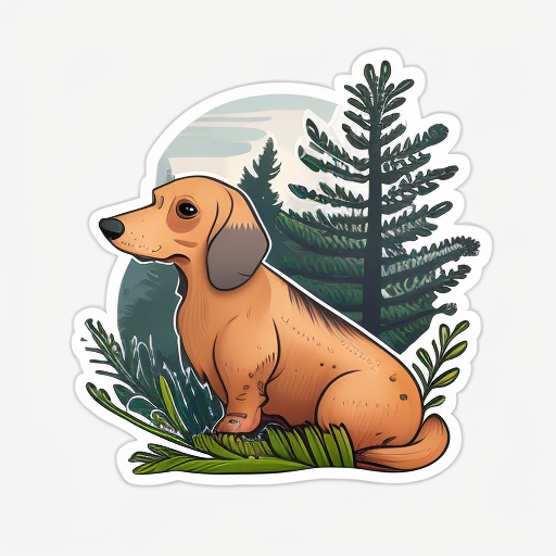 Cute kawaii Dachshund dog out in nature Vinyl Decal Sticker for Car, Laptop, Tumbler and more # F012757