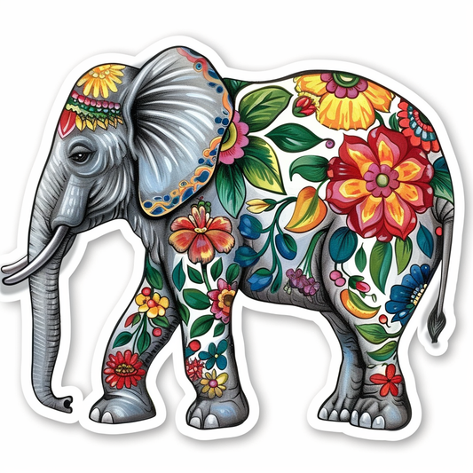 Elephant Expressive surreal Vinyl Decal Sticker for Car, Laptop, Tumbler and more # F022263-4" x 4"