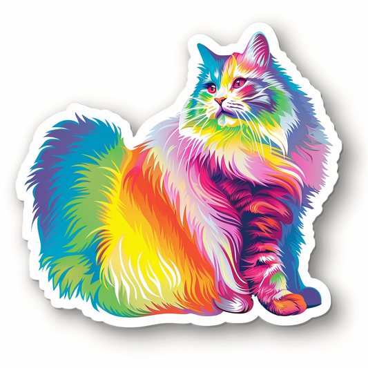 Adorable Turkish Angora Cat  Vinyl Decal Sticker for Car, Laptop, Tumbler and more # F020801-4" x 4"