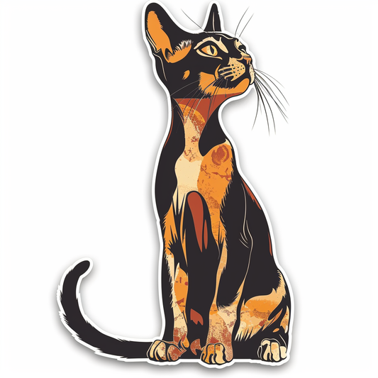 Abyssinian Cat astronaut majestic Expressive surreal Vinyl Decal Sticker for Car, Laptop, Tumbler and more # F021274-4" x 4"