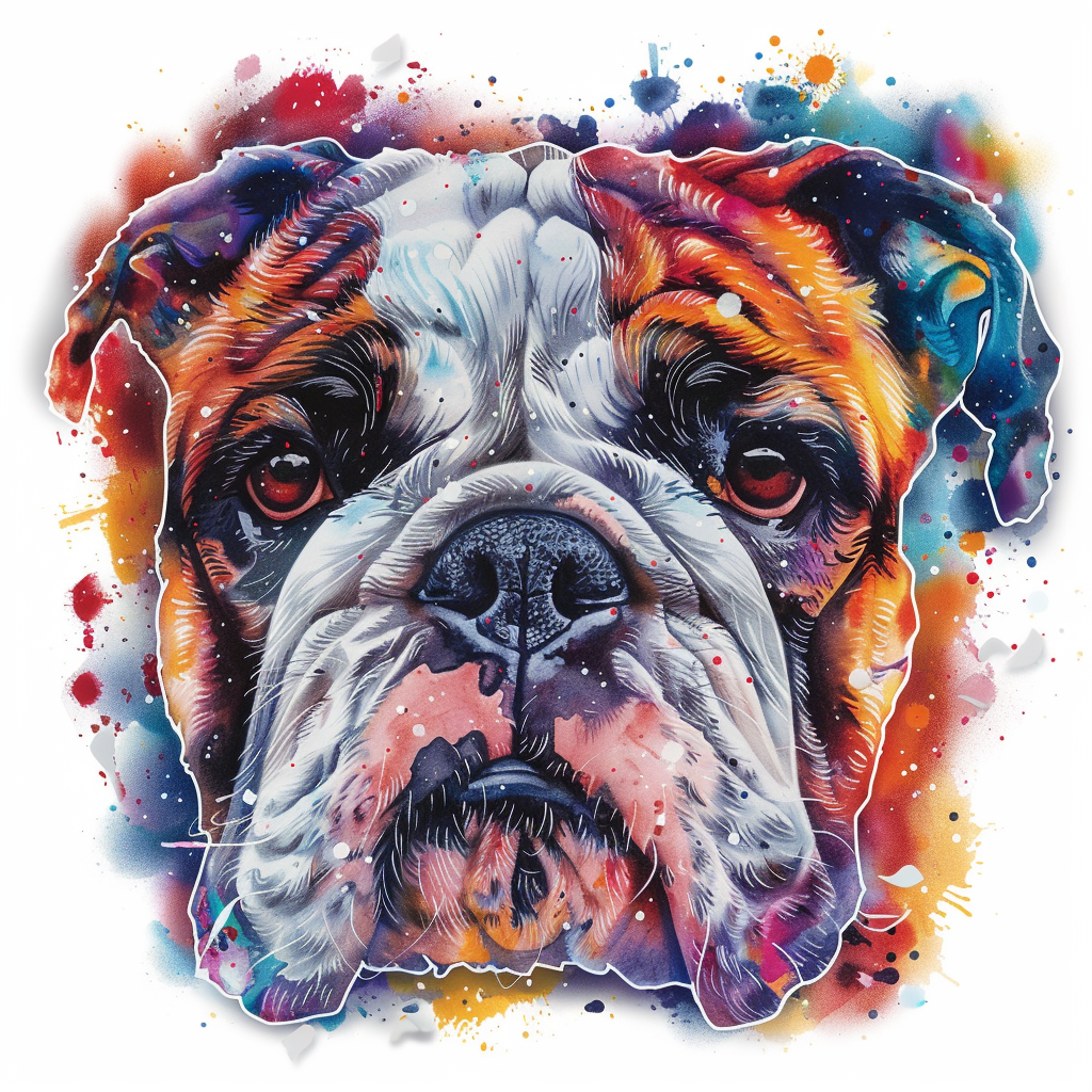 Bulldog Dog majestic Expressive surreal Vinyl Decal Sticker for Car, Laptop, Tumbler and more # F017478