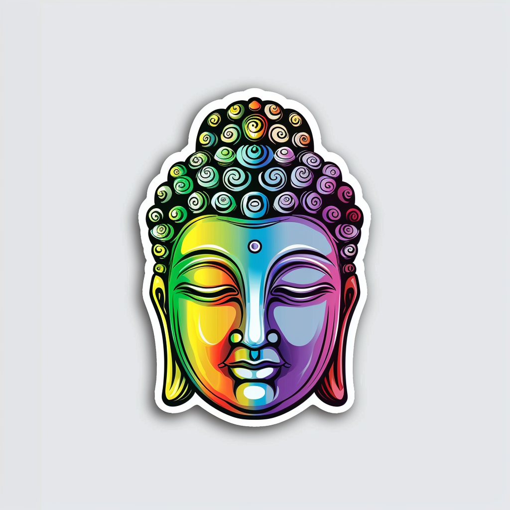 Buddha majestic Expressive surreal Vinyl Decal Sticker for Car, Laptop, Tumbler and more # F016936