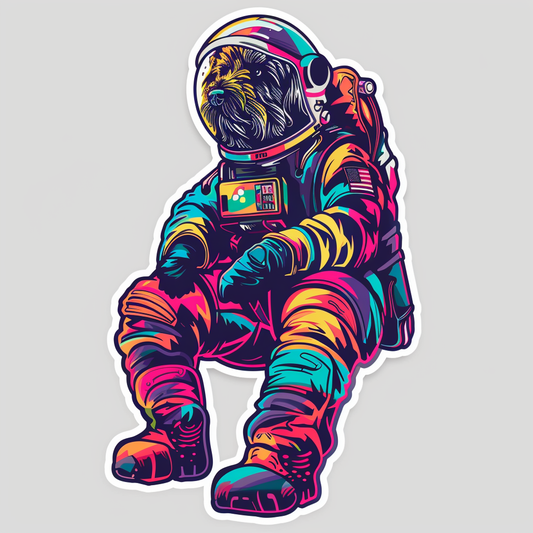 Cocker Spaniel Dog astronaut majestic Expressive surreal Vinyl Decal Sticker for Car, Laptop, Tumbler and more # F020245-4" x 4"