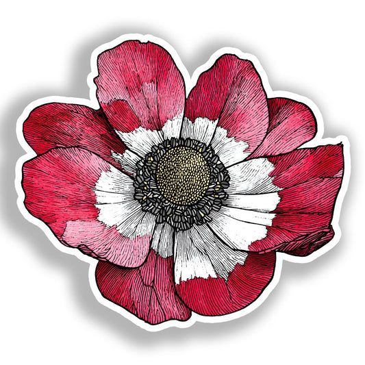 Anemone Flower Vinyl Decal Sticker for Car, Laptop, Tumbler and more # A018730-4" x 4"