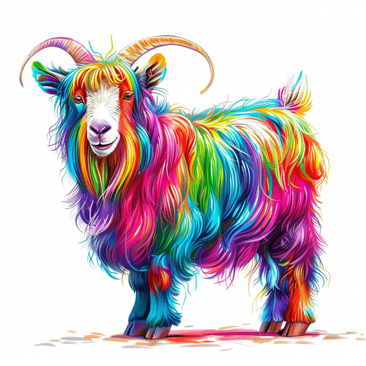 Goat majestic Expressive surreal Vinyl Decal Sticker for Car, Laptop, Tumbler and more # F020425-4" x 4"
