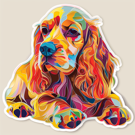 Sticker of a Cocker Spaniel Dog majestic Expressive surreal Vinyl Decal Sticker for Car, Laptop, Tumbler and more # F020174