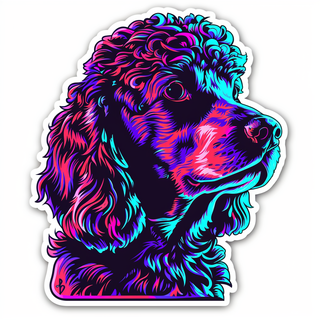 Poodle Dog cyber punk Vinyl Decal Sticker for Car, Laptop, Tumbler and more # F012563