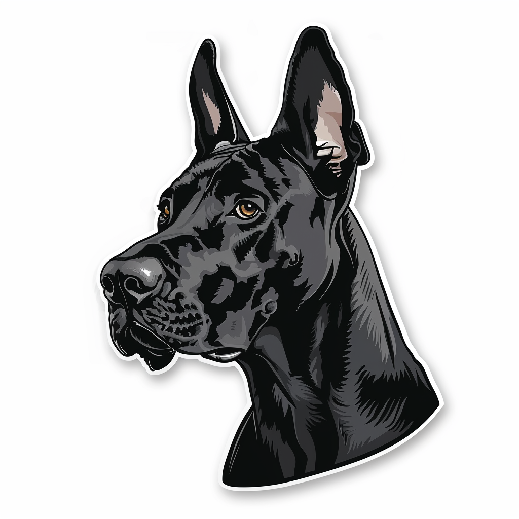 Adorable Great Dane Dog Expressive surreal Vinyl Decal Sticker for Car, Laptop, Tumbler and more # F017767