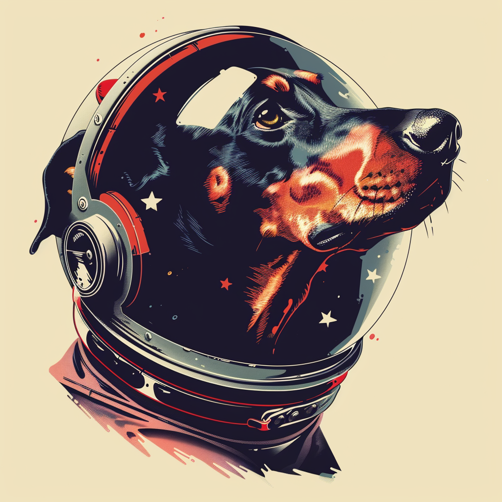 Cute and Adorable Doberman Pinscher Expressive surreal Vinyl Decal Sticker for Car, Laptop, Tumbler and more # F019299-4" x 4"