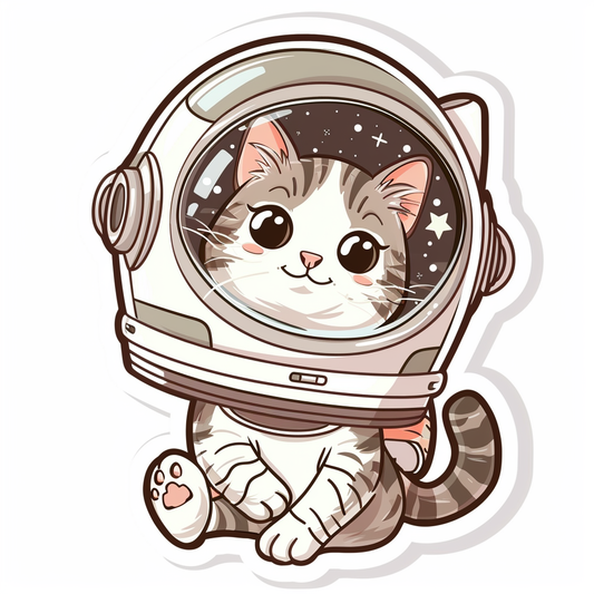 Cute and Adorable American Shorthair Expressive surreal Vinyl Decal Sticker for Car, Laptop, Tumbler and more # F018807