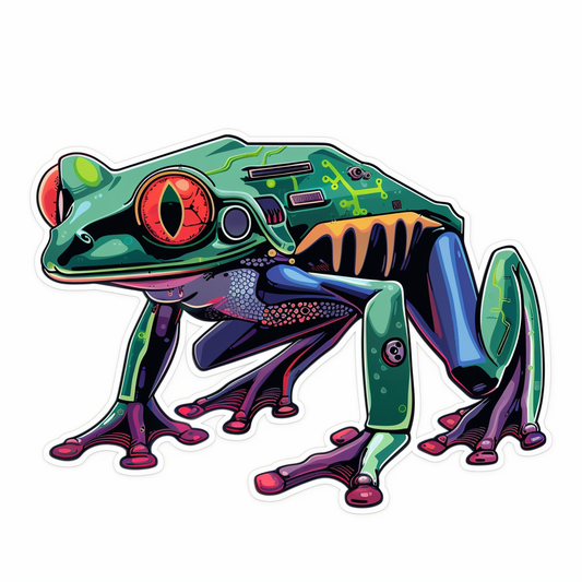 Sticker of a Frog cute and adorable Expressive surreal Vinyl Decal Sticker for Car, Laptop, Tumbler and more # F016751
