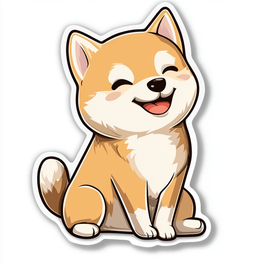 Shiba Inu sticker cartoon style Expressive surreal Vinyl Decal Sticker for Car, Laptop, Tumbler and more # F025823