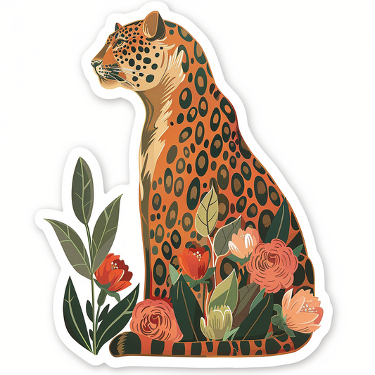 Leopard majestic Expressive surreal Vinyl Decal Sticker for Car, Laptop, Tumbler and more # F022492