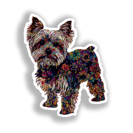 Yorkshire Terrier Dog Vinyl Decal Sticker for Car, Laptop, Tumbler and more # A017147-4" x 4"