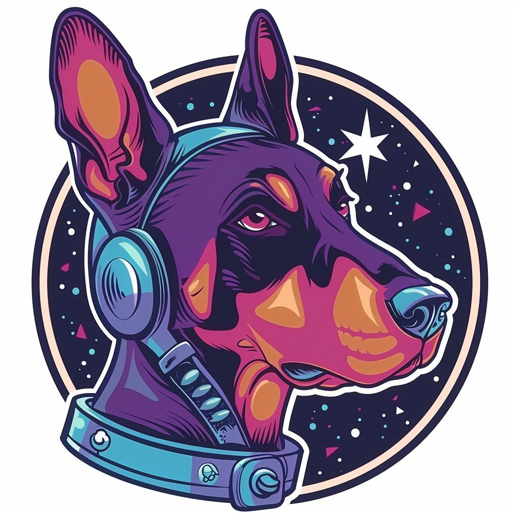 Cute and Adorable Doberman Pinscher Expressive surreal Vinyl Decal Sticker for Car, Laptop, Tumbler and more # F019292-4" x 4"