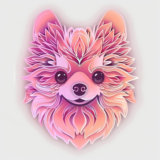 Sticker of a Pomeranian Dog majestic Expressive surreal Vinyl Decal Sticker for Car, Laptop, Tumbler and more # F013987