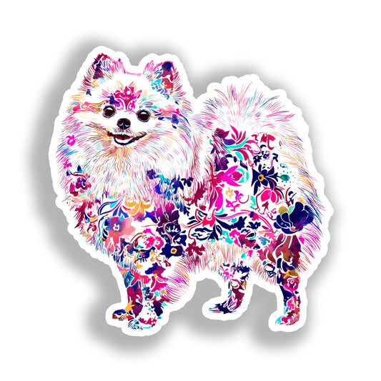 Pomeranian Dog Vinyl Decal Sticker for Car, Laptop, Tumbler and more # A017425-4" x 4"