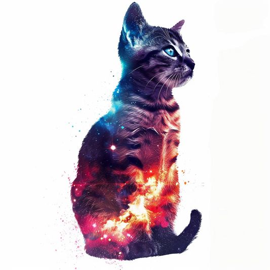 American Shorthair Cat majestic Expressive surreal Vinyl Decal Sticker for Car, Laptop, Tumbler and more # F018893