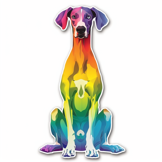 Adorable Great Dane Dog Expressive surreal Vinyl Decal Sticker for Car, Laptop, Tumbler and more # F018047