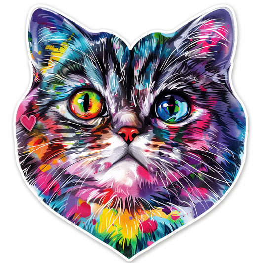 American Shorthair Cat majestic Expressive surreal Vinyl Decal Sticker for Car, Laptop, Tumbler and more # F018814