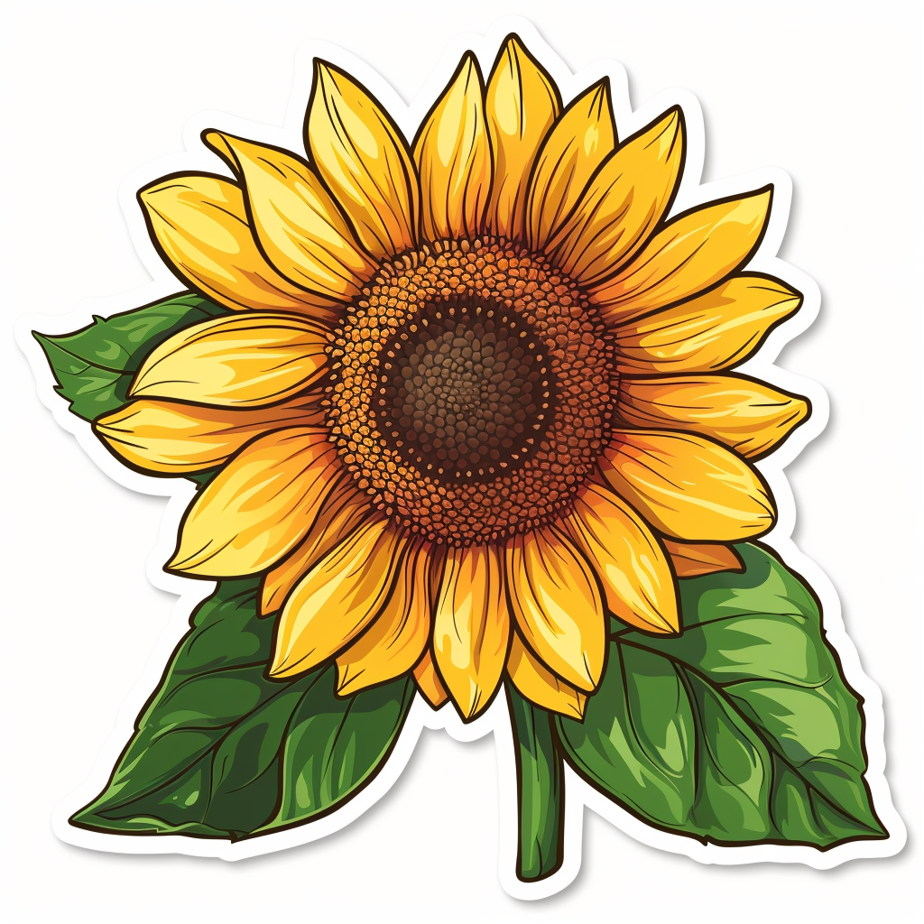 Sunflower flower majestic Expressive surreal Vinyl Decal Sticker for Car, Laptop, Tumbler and more # F023047