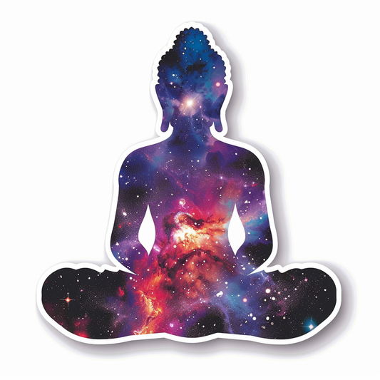 Buddha galaxy majestic Expressive surreal Vinyl Decal Sticker for Car, Laptop, Tumbler and more # F017077