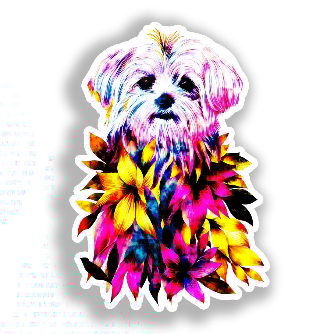 Maltese Dog Vinyl Decal Sticker for Car, Laptop, Tumbler and more # A019387-4" x 4"