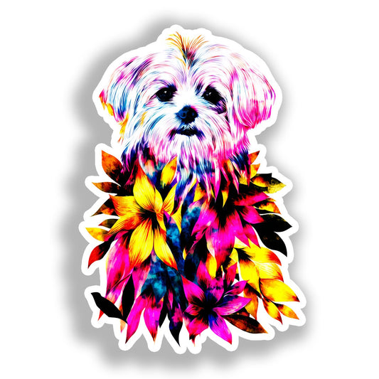 Maltese Dog Vinyl Decal Sticker for Car, Laptop, Tumbler and more # A019387-4" x 4"