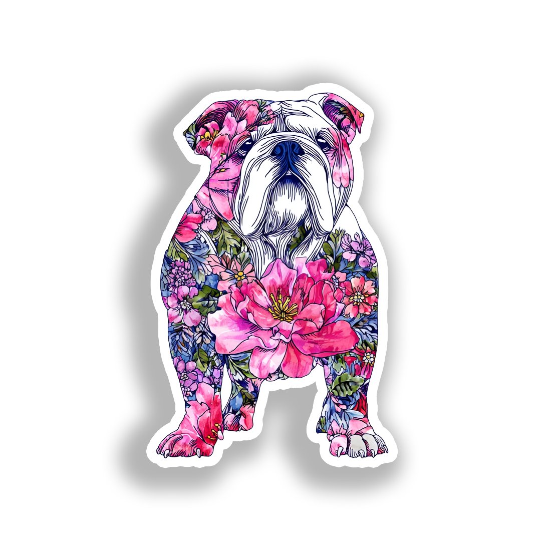 Bulldog English Dog Vinyl Decal Sticker for Car, Laptop, Tumbler and more # A018919-4" x 4"