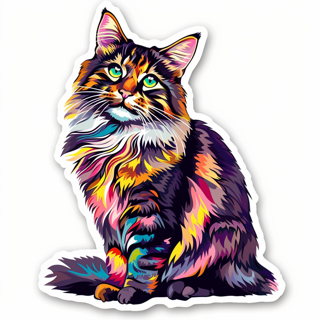 Maine Coon cat Vinyl Decal Sticker for Car, Laptop, Tumbler and more # F08006