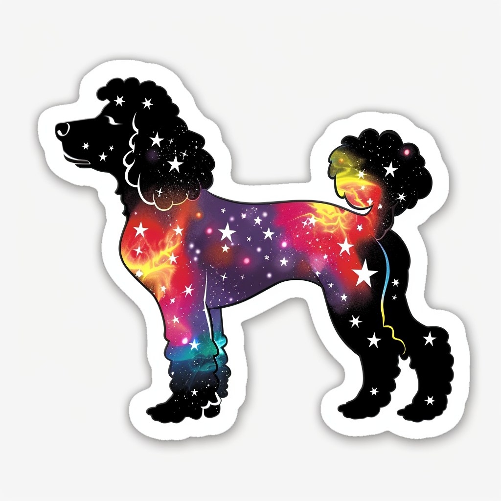 Poodle Dog galaxy Vinyl Decal Sticker for Car, Laptop, Tumbler and more # F012416