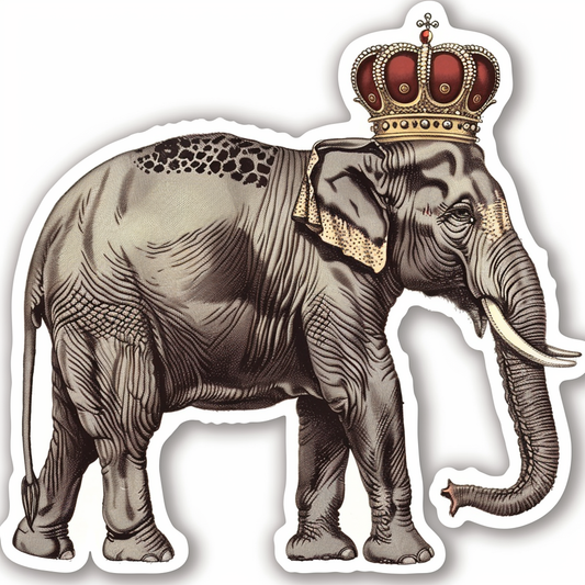 Elephant Expressive surreal Vinyl Decal Sticker for Car, Laptop, Tumbler and more # F022260-4" x 4"