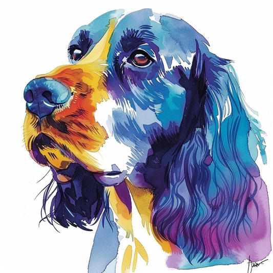 Cocker Spaniel Dog majestic Expressive surreal Vinyl Decal Sticker for Car, Laptop, Tumbler and more # F020325-4" x 4"