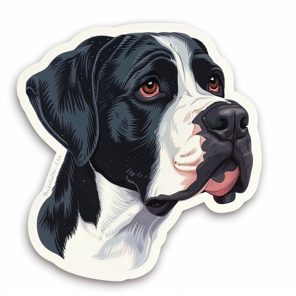 Great Dane Dog Expressive surreal Vinyl Decal Sticker for Car, Laptop, Tumbler and more # F022645