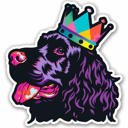 Cocker Spaniel Dog crowned majestic Expressive surreal Vinyl Decal Sticker for Car, Laptop, Tumbler and more # F020270-4" x 4"