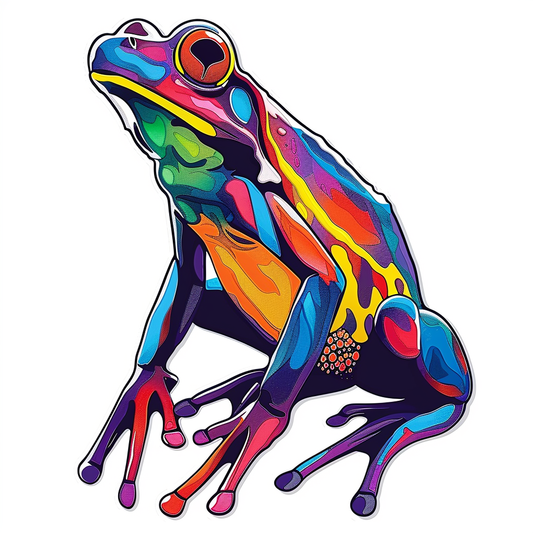 Sticker of a Frog majestic Expressive surreal Vinyl Decal Sticker for Car, Laptop, Tumbler and more # F016748