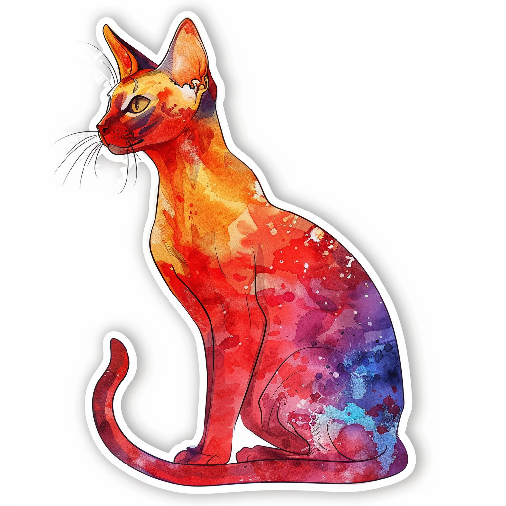 Abyssinian Cat astronaut majestic Expressive surreal Vinyl Decal Sticker for Car, Laptop, Tumbler and more # F021114-4" x 4"