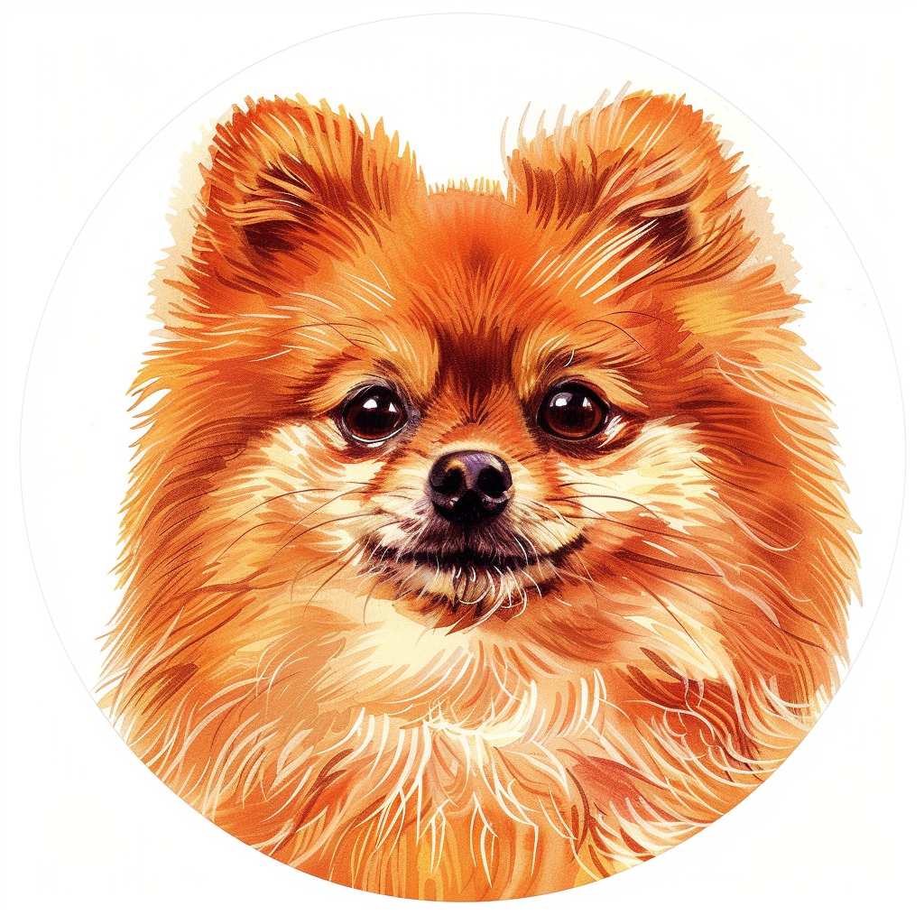 Sticker of a Pomeranian Dog majestic Expressive surreal Vinyl Decal Sticker for Car, Laptop, Tumbler and more # F013809