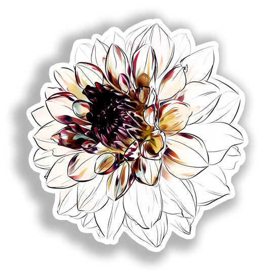 Dahlia Flower Vinyl Decal Sticker for Car, Laptop, Tumbler and more # A019725-4" x 4"
