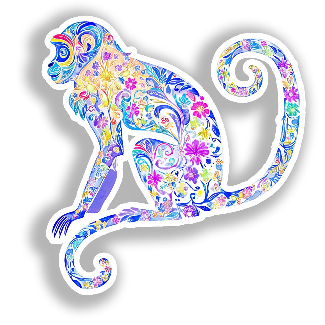 Monkey Vinyl Decal Sticker for Car, Laptop, Tumbler and more # A018470-4" x 4"
