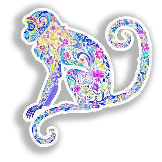 Monkey Vinyl Decal Sticker for Car, Laptop, Tumbler and more # A018470-4" x 4"