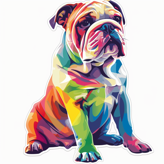 Bulldog Dog majestic Expressive surreal Vinyl Decal Sticker for Car, Laptop, Tumbler and more # F017515
